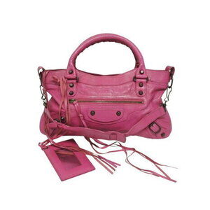 BALENCIAGA The City Shoulder Handbag Sheepskin Pink